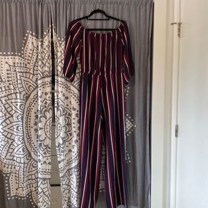 Haute Monde Striped Jumpsuit